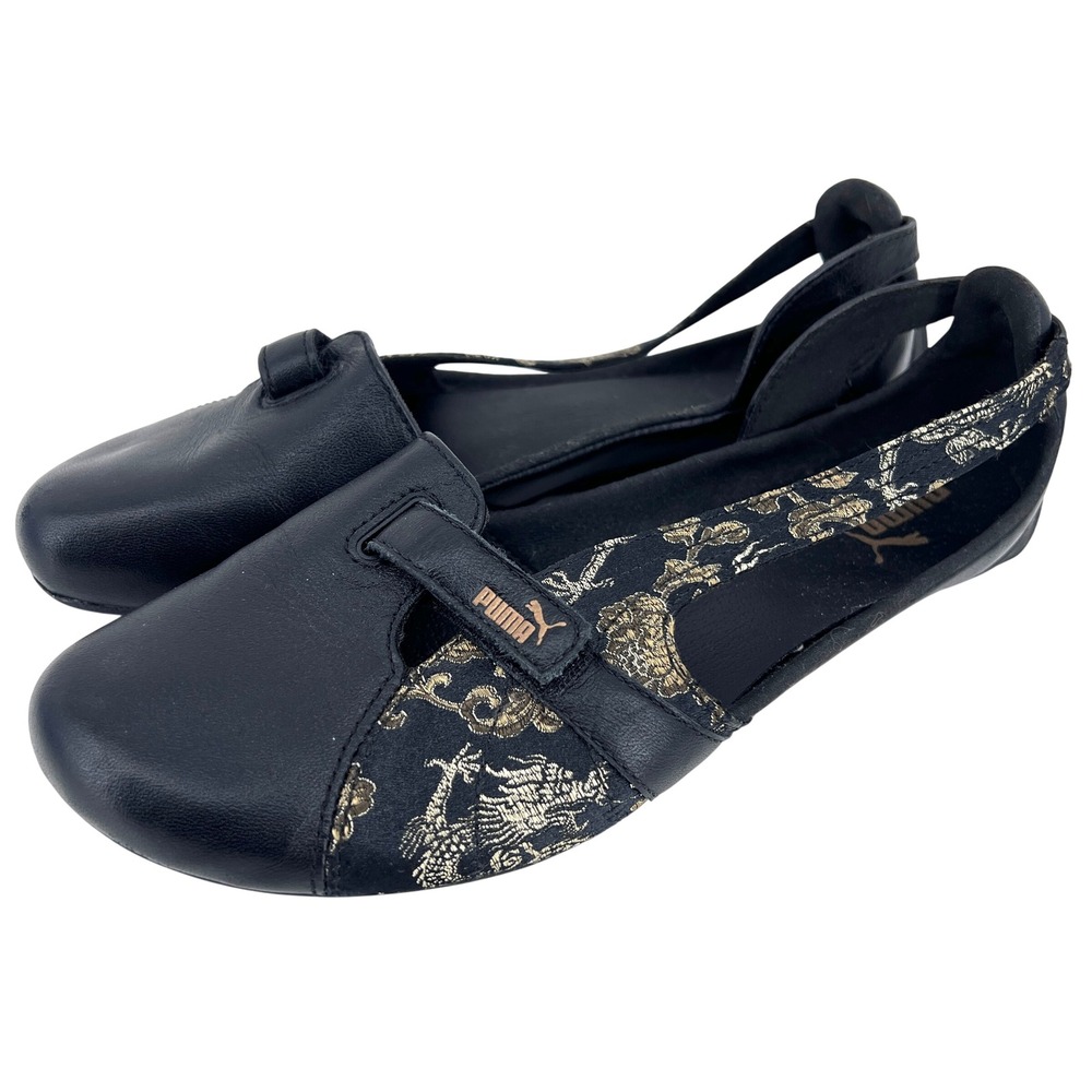 Vintage Y2K Puma Ballet Flats Womens 8.5 Dragon Embroidered Sporty
